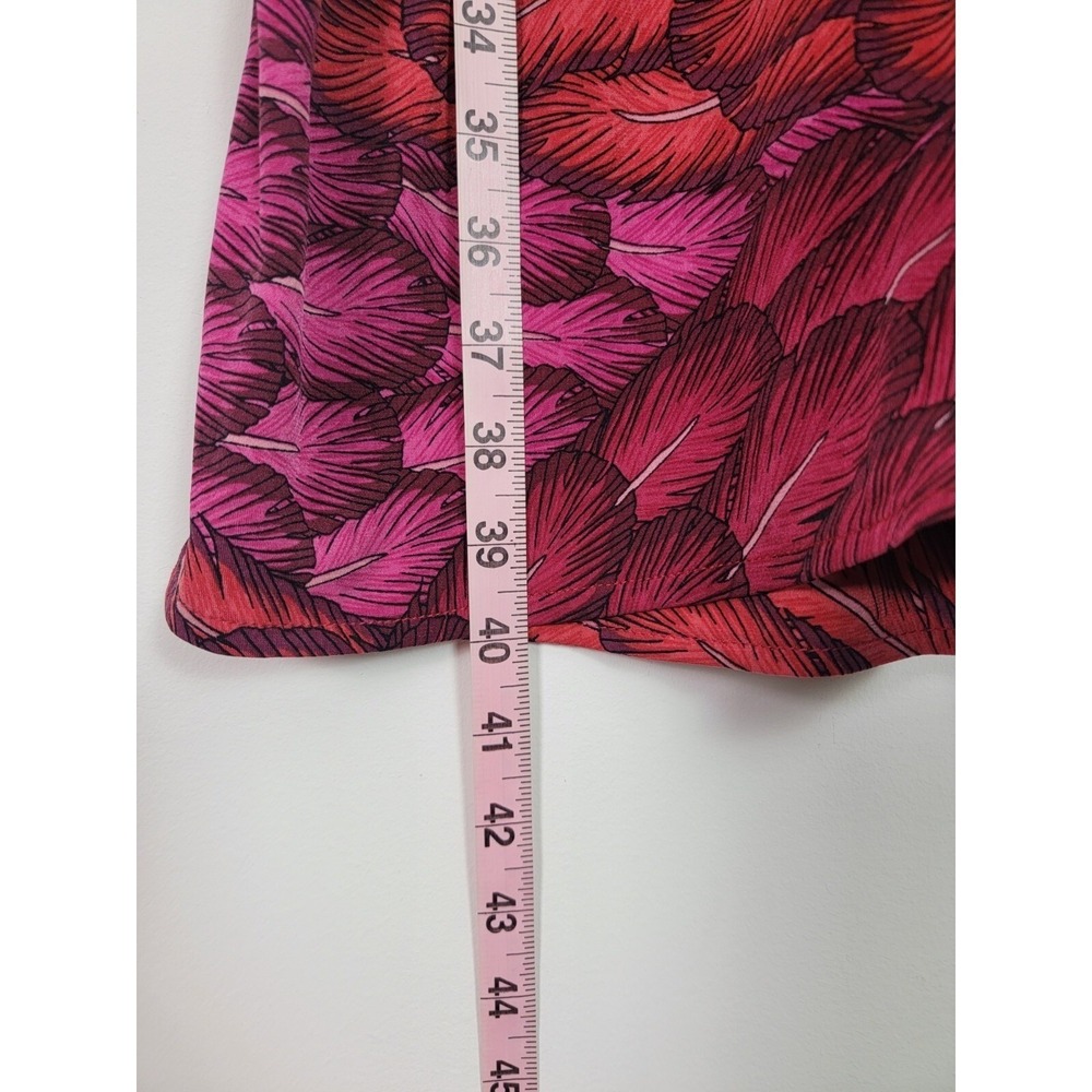 Gypsy Mara Hoffman Dress Womens Large Pink Red Feather Print Feminine Botanical - Picture 8 of 10